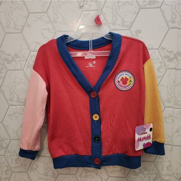 Nwt Disney Girls Minnie Mouse Cardigan - Picture 2 of 13